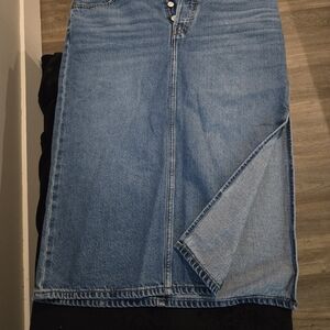 Levi's Blue Denim Midi Skirt